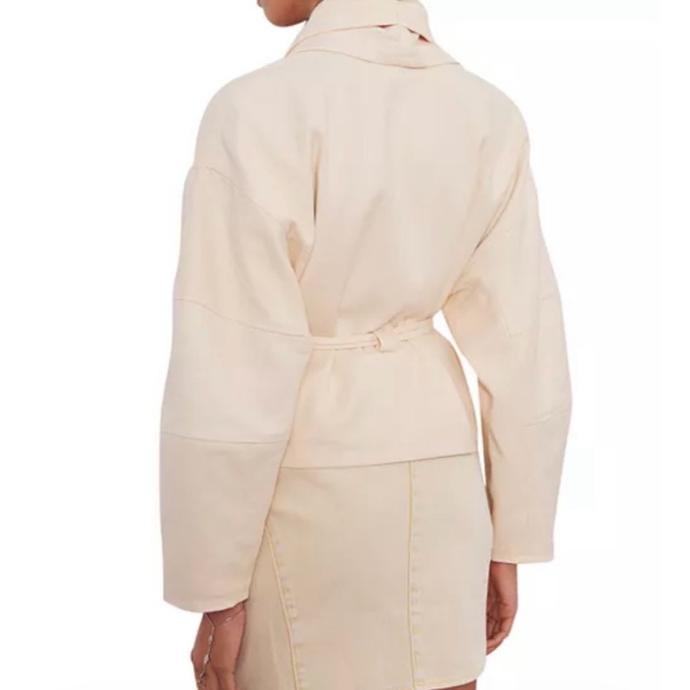 Ba&sh Joyce Jacket Sz 1 US 4 Linen Cotton Wrap Tie Waist Cream/Ecru Boho Kimono - Picture 2 of 15